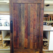 Custom built reclaimed wood door