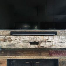 Rough reclaimed wood mantle