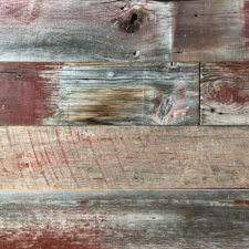 red reclaimed wood accent panels