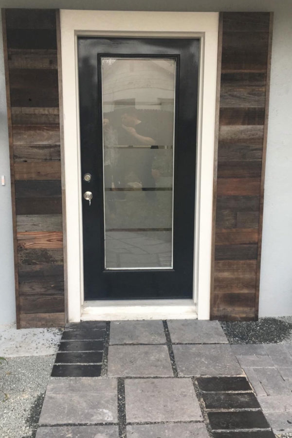 reclaimed wood door surround