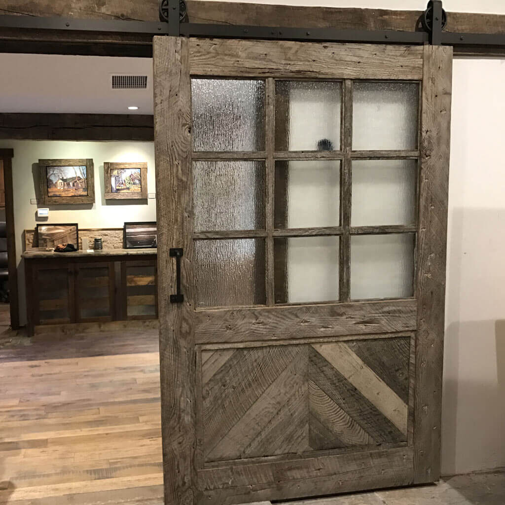 Custom design and built barnwood door