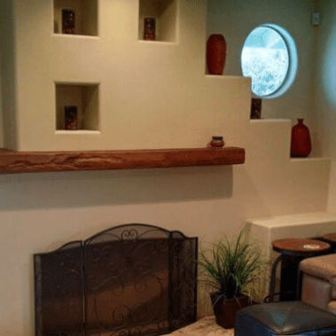 southwest reclaimed wood mantle